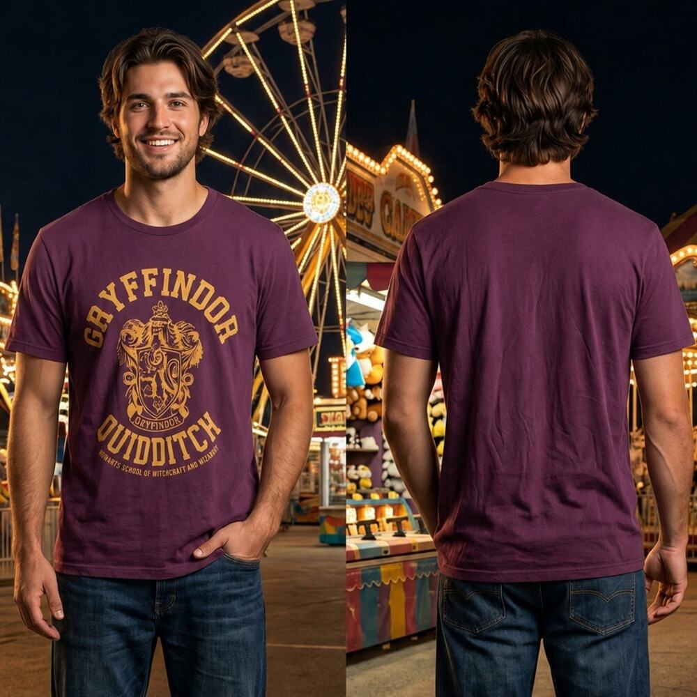 Harry Potter Gryffindor Quidditch T-Shirt Mens Medium 38-40